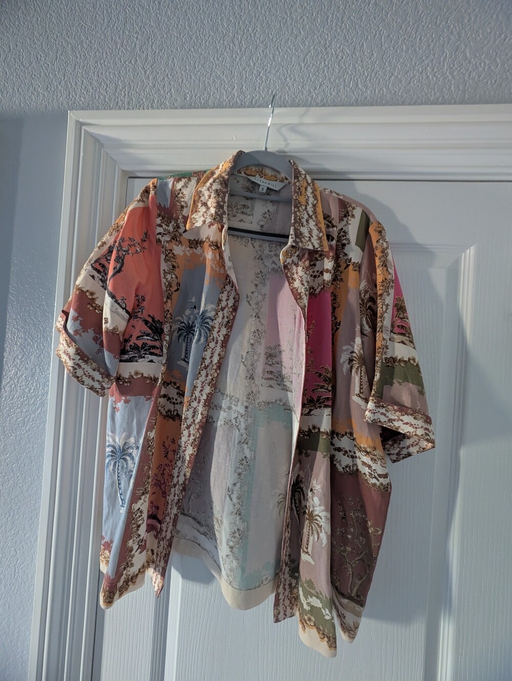 Ranna Gill Tropical Print Linen Blouse - Picture 7 of 11